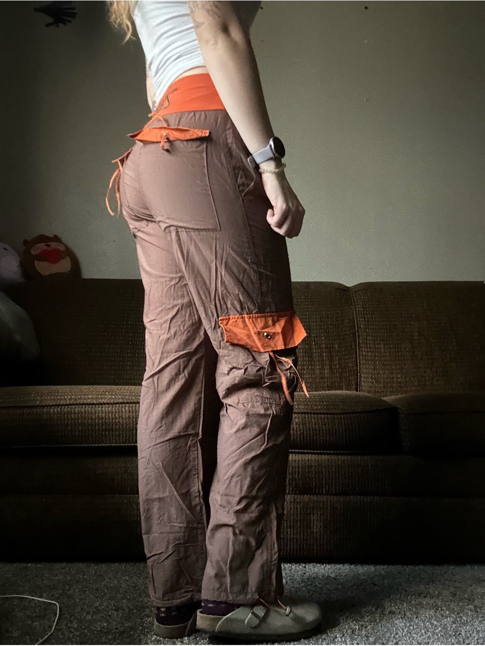 Zumba Fitness Samba Cargo Pants Brown Orange M - Picture 2 of 6